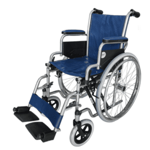 Narrow Steel Wheelchair with Flip-Up Armrests & Detachable Footrests – 41 cm Seat