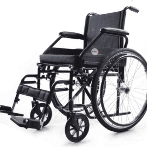 Standard Steel Wheelchair – Pneumatic Spoke Rear Wheels