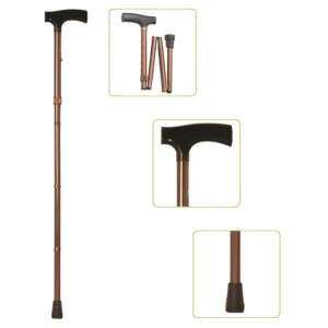 Folding Walking Stick (Bronze/Brown)
