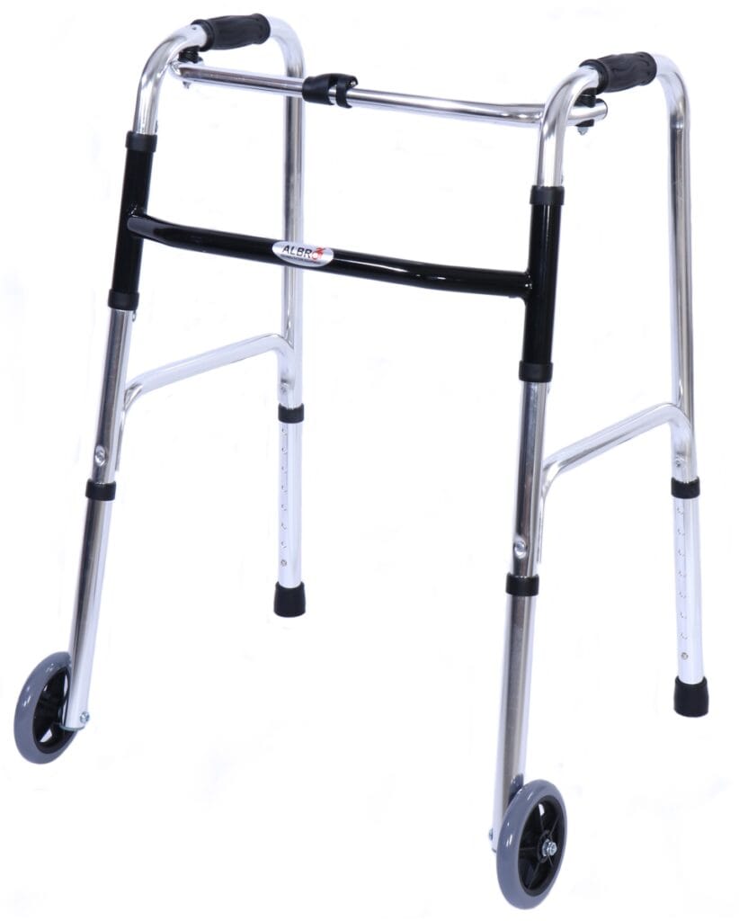 Aluminium Folding Walker with 2 Front Wheels