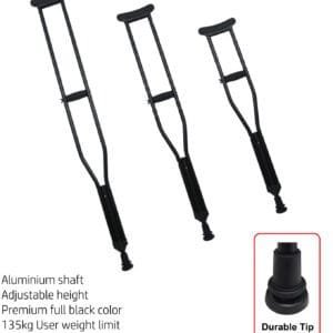 Axillary Crutches (Deluxe Full Black)