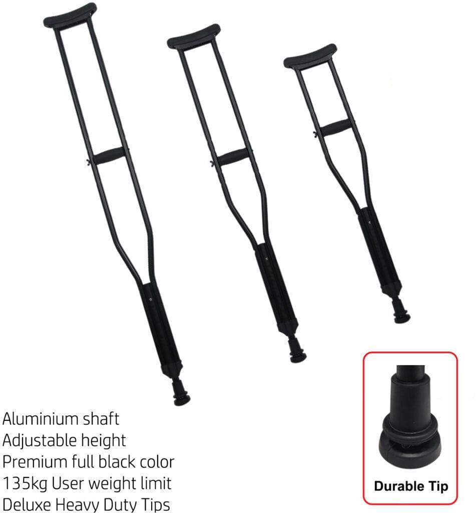 Axillary Crutches (Deluxe Full Black)