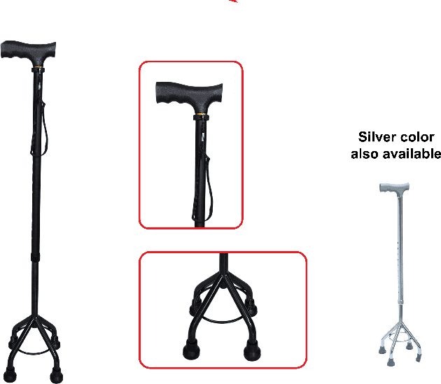 Quadripod Cane (Small Base - T-Handle)