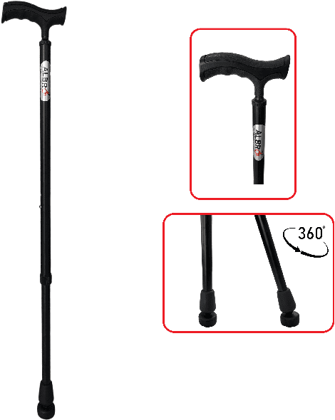 Walking Stick with 360° Rotating Base