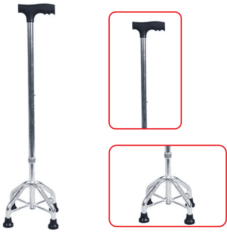Quadripod Cane (Large Base Chrome)