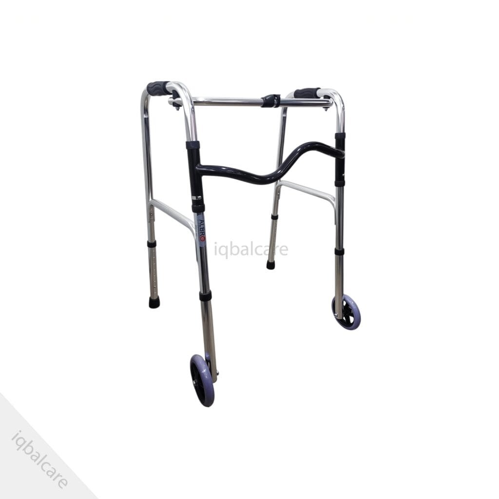 ALBRO Aluminium Folding Walker with 2 Front Wheels (SP Version)