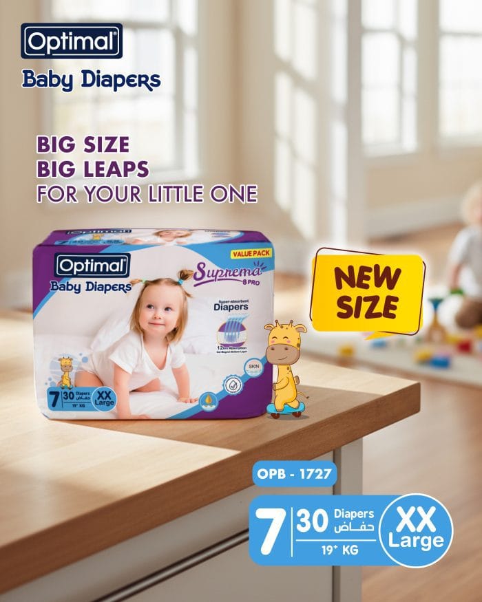 Baby Diapers 7 (19+Kg)-30 Pcs XX-Large
