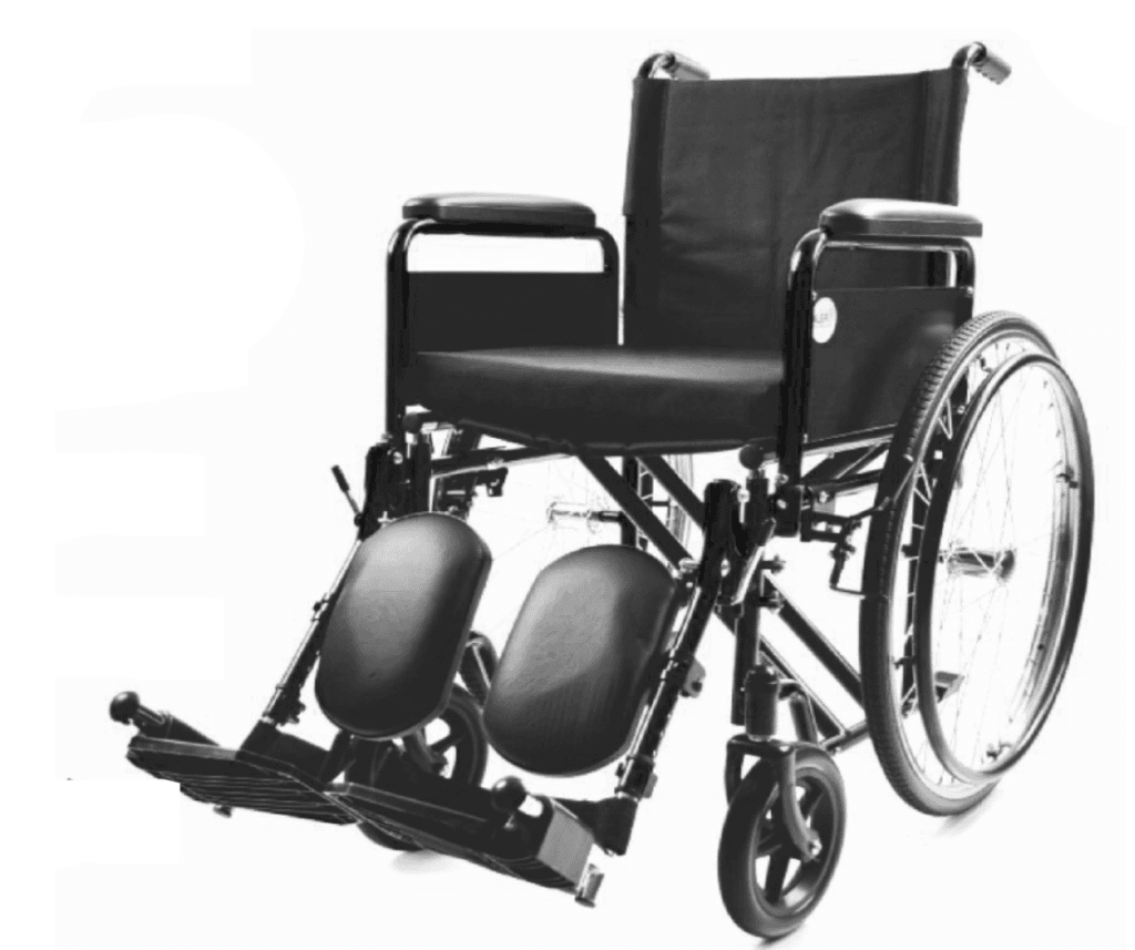 Wide Seat Steel Wheelchair – Elevating Footrests