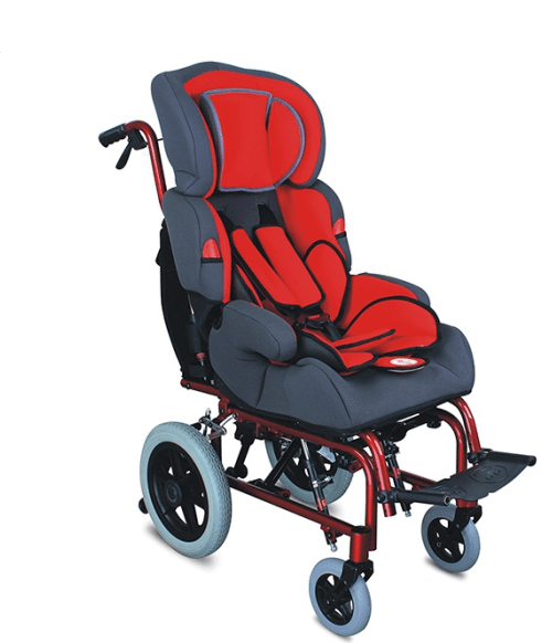 Pediatric Cerebral Palsy Wheelchair with Reclining Backrest & Adjustable 5-Point Safety Belt