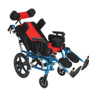 Narrow Pediatric Cerebral Palsy Wheelchair with Reclining Backrest & Elevating Footrest