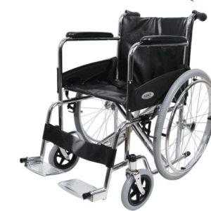 Standard Steel Wheelchair with Safety Belt & Ergonomic Handles