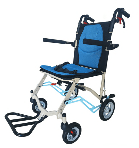 Lightweight Folding Aluminum Transit Wheelchair with Safety Belt