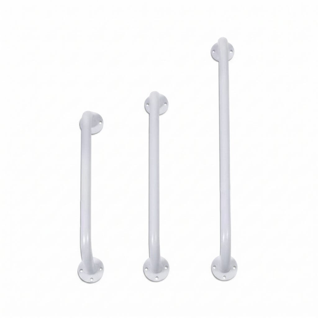 Steel Bathroom Safety Grab Bar – Powder-Coated White