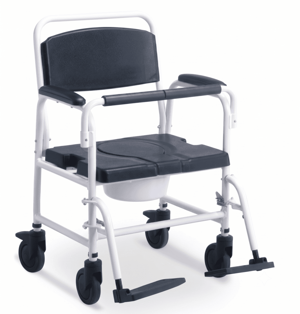 Aluminum Commode Wheelchair - Wide Size