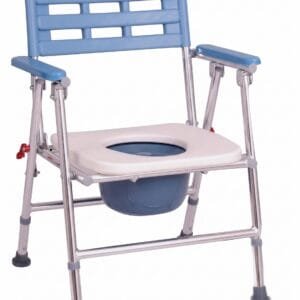 Foldable Powder-Coated Steel Commode Chair with Foam Seat – Standard Size