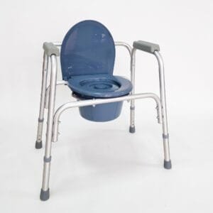Aluminum Height-Adjustable Commode Chair – Wider Size, 120kg Capacity