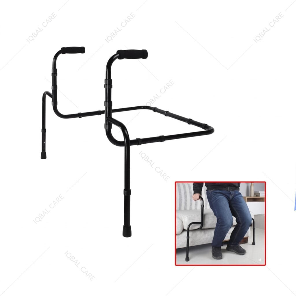 Adjustable Under Bed & Sofa Assist Rail with Foam Handles