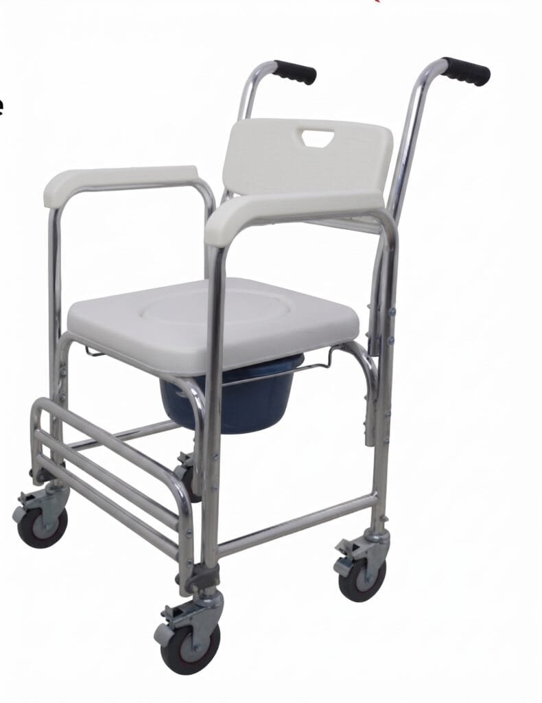 Aluminum Commode Wheelchair - Normal Size