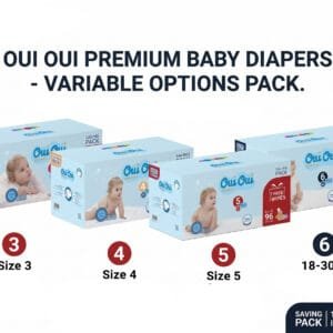 Oui Oui Premium Baby Diapers - Saving Pack (Includes 1 Free Pack of Wipes)